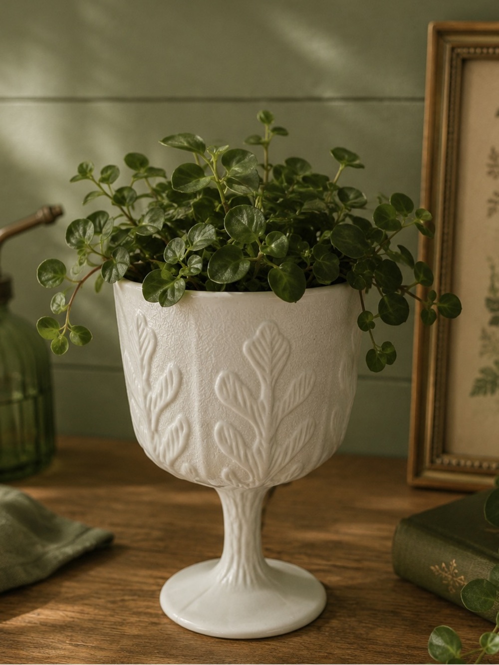 FTD White Milk Glass Compote – 1975